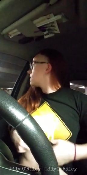 Risky Parking Garage Clit Rubbing Car Masturbation