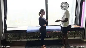 Lea Pam, the cute French fitness babe, seduces her personal trainer during