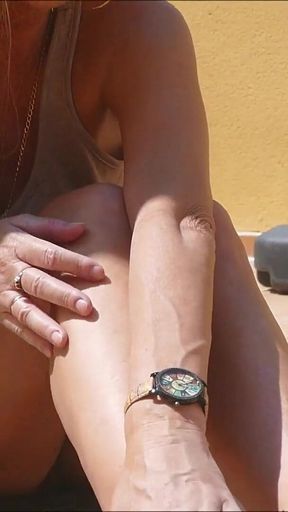 Close up Pussy Play & Spreading Finger Fucking & Moaning Outdoors