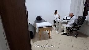 a milf gets fingered by the proctologist during an anal exam.