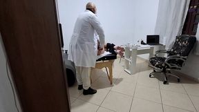a milf gets fingered by the proctologist during an anal exam.