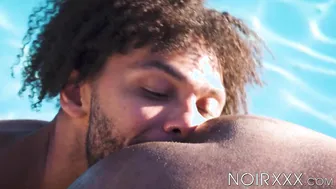 Tony Genius barebacks hairy black bear Micah Martinez by the pool
