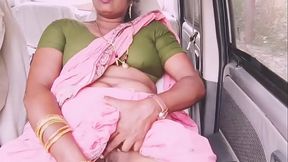 Beautiful housewife cheating husband try to fucking boyfriend in the car. Telugu dirty talks.