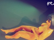 furry futa with tight breasts masturbates