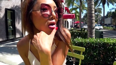 Asian cam girl Ayumi Anime films herself masturbating in a public space on webcam