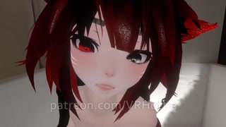 Red Head Bath Time Takes Off Top Neko Seduce Hentai POV Lap Dance