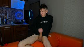 horny college twink edges huge cock until explosive cumshot