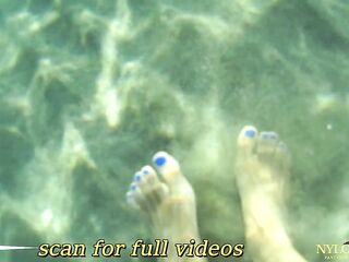 Fishnet Stocking in Sea and Beach