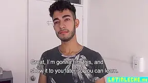 Hot Straight Latin Gags On Enormous Pecker
