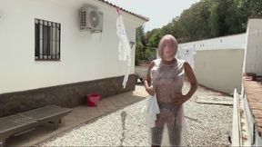 Sweating Her Sissy Tits Off