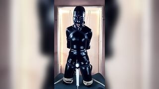 Rubber Doll inside Bdsm Gagged and Blindfolded