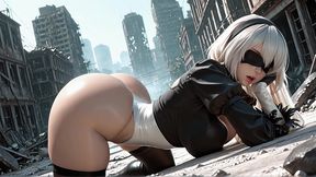yorha 2b 🖤– unable to resist her lustful thoughts 💦 ai generated 3d hentai