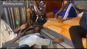 Lesbian stepsis gets fucked and creampied in a foursome with her step brother and his horny ghetto friends(Part 1)