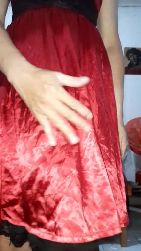 Pink Dress Masturbation In Front Of Mirror   Clip 1