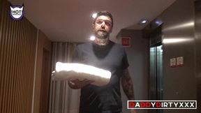 diosa diamante finds the towel boy danny cute so she fucks him in the hotel room.