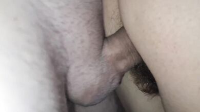 My busty wife's hairy pussy ruined before work cum soaking her bra
