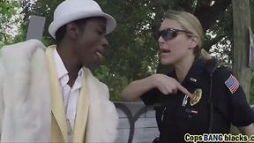 Black Bull Takes on Two Cop Whores in Interracial Threesome