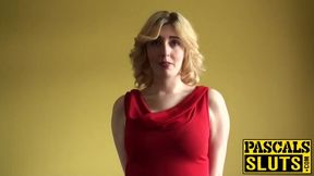 Busty blonde chick Jessica Jensen doing it all by herself