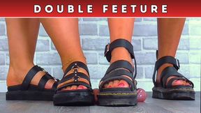 Flattening Your Face, Cock & Balls Under Our Platform Sandals - Bug Cam & Doormat Cam (216) - Double Feeture - Goddess Amber & Miss Lucy
