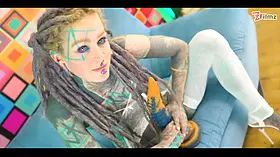 Deep into tattooed beauty Anuskatzzs holes