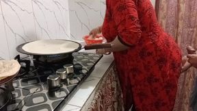 Indian Step Mom Sex Video in the Kitchen