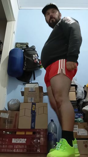 Loving myself in red Adidas shorts