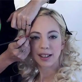 Cute Latina Blonde Sindy Got Her Makeup Ruined with Hot Cum From Two Big Cocks