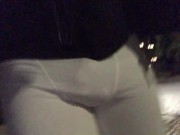 late evening - walking home after Gym in Compression Shorts