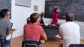 Teacher Keeps Her Hijab On While Getting Pounded By Students