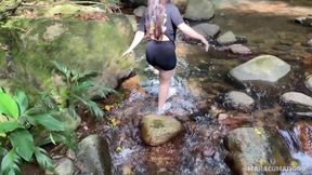 18yo Colombian Culona Gassige Creampie River POV Chokejob Outdoor