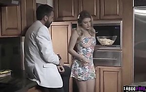 Blonde teen getting fuck by dads friend