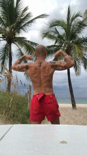 FLEXING AT THE BEACH