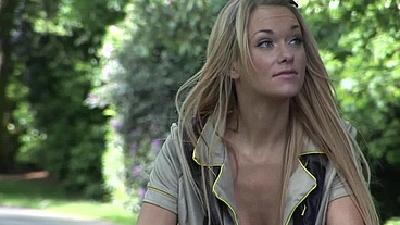 Stacked Blonde Girl Picks Up Dudes While Riding Her Bike