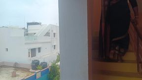 Neighbour Married Women Showing Structure in Stairs