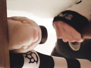 Teen shoves His penis Into a maw/toy~