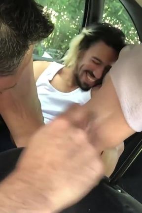 Hot Man Tickle in Fer S Car
