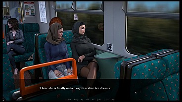 Esra in Istanbul [ Cuckold Hentai Game PornPlay] Ep.2 Hijab woman spanked in public subway with her fiancee is on the phone
