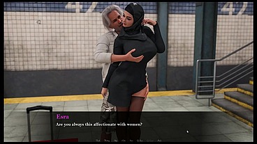 Esra in Istanbul [ Cuckold Hentai Game PornPlay] Ep.2 Hijab woman spanked in public subway with her fiancee is on the phone