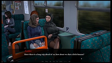 Esra in Istanbul [ Cuckold Hentai Game PornPlay] Ep.2 Hijab woman spanked in public subway with her fiancee is on the phone
