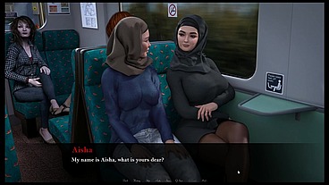 Esra in Istanbul [ Cuckold Hentai Game PornPlay] Ep.2 Hijab woman spanked in public subway with her fiancee is on the phone
