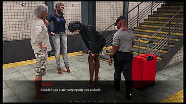 Esra in Istanbul [ Cuckold Hentai Game PornPlay] Ep.2 Hijab woman spanked in public subway with her fiancee is on the phone