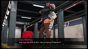 Esra in Istanbul [ Cuckold Hentai Game PornPlay] Ep.2 Hijab woman spanked in public subway with her fiancee is on the phone