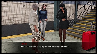 Esra in Istanbul [ Cuckold Hentai Game PornPlay] Ep.2 Hijab woman spanked in public subway with her fiancee is on the phone