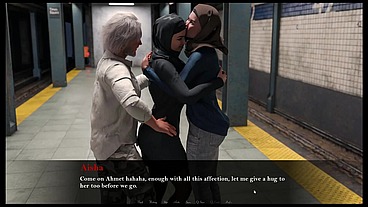 Esra in Istanbul [ Cuckold Hentai Game PornPlay] Ep.2 Hijab woman spanked in public subway with her fiancee is on the phone