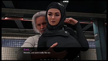 Esra in Istanbul [ Cuckold Hentai Game PornPlay] Ep.2 Hijab woman spanked in public subway with her fiancee is on the phone