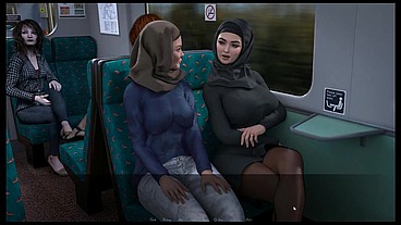 Esra in Istanbul [ Cuckold Hentai Game PornPlay] Ep.2 Hijab woman spanked in public subway with her fiancee is on the phone