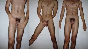 showing off my muscular body while stroking