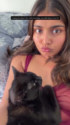 Indian GF plays with big nipples and tits