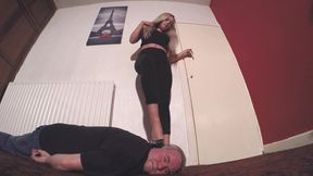 Sophie Black Leggings & High Heels Head Trample FLOOR CAM