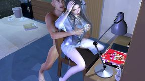 3d cute cosplay babe wearing hot dress got her wet pussy fucked so hard by bi dick